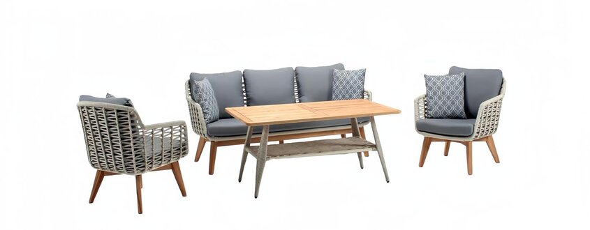 Rattanmöbel Sofagarnitur Garten Terrasse Set Möbel Lounge Balkon Outdoor 4tlg.