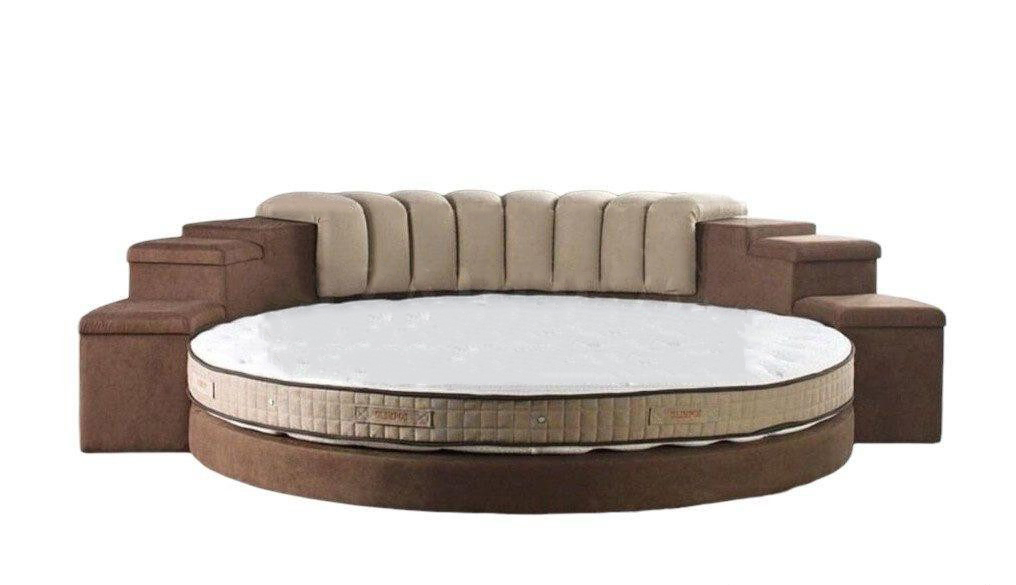 Rundes Bett Moderne Design Luxus Polster Rund Betten Textil Stoff