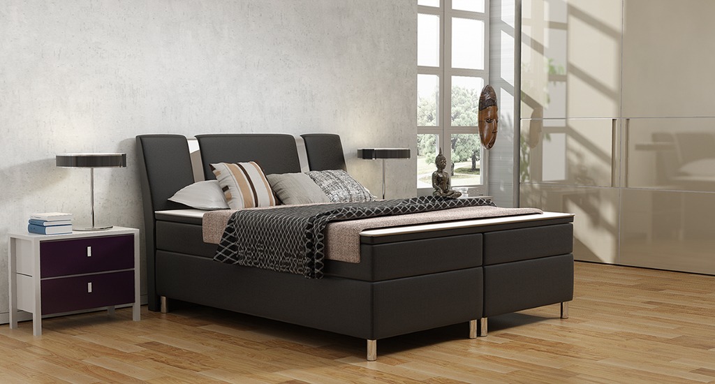 Polsterbett Lederbett Bett Boxspringbett BOX1 - 160x200 oder 180x200cm