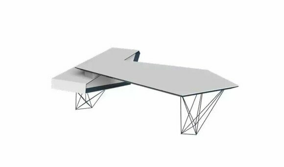 JVmoebel Eckschreibtisch Eckschreibtisch Arbeits Schreib Büro Tisch Luxus Designer Möbel Weiß (1-St., 1x nur Eckschreibtisch), Made in Europa