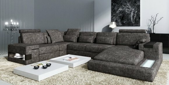 Ecksofa Couch Polster Couch Wohnlandschaft Eck Modern Garnitur Ecke Leder