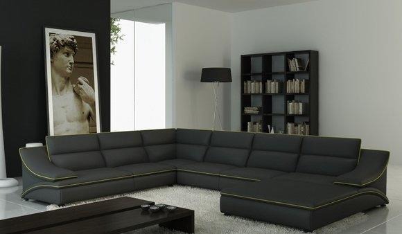 Ecksofa Sofa Couch Eltmann Polster Leder Garnitur Wohnlandschaft Ecke Wohn UForm