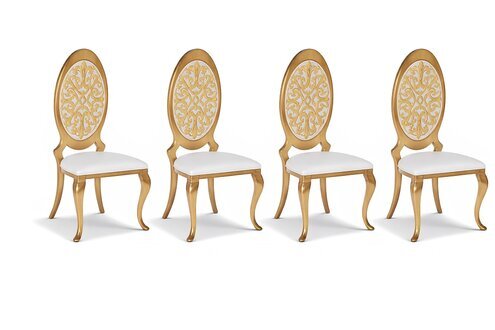 Gruppe Stühle Garnitur Textil Stoff Holz Gepolsterte Esszimmer 4x Stühle Sofort