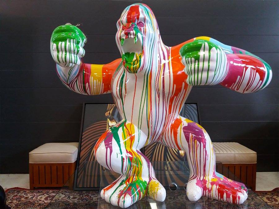 Figur Statue Moderne Designer Figuren Statuen Dekoration Deko Gorilla