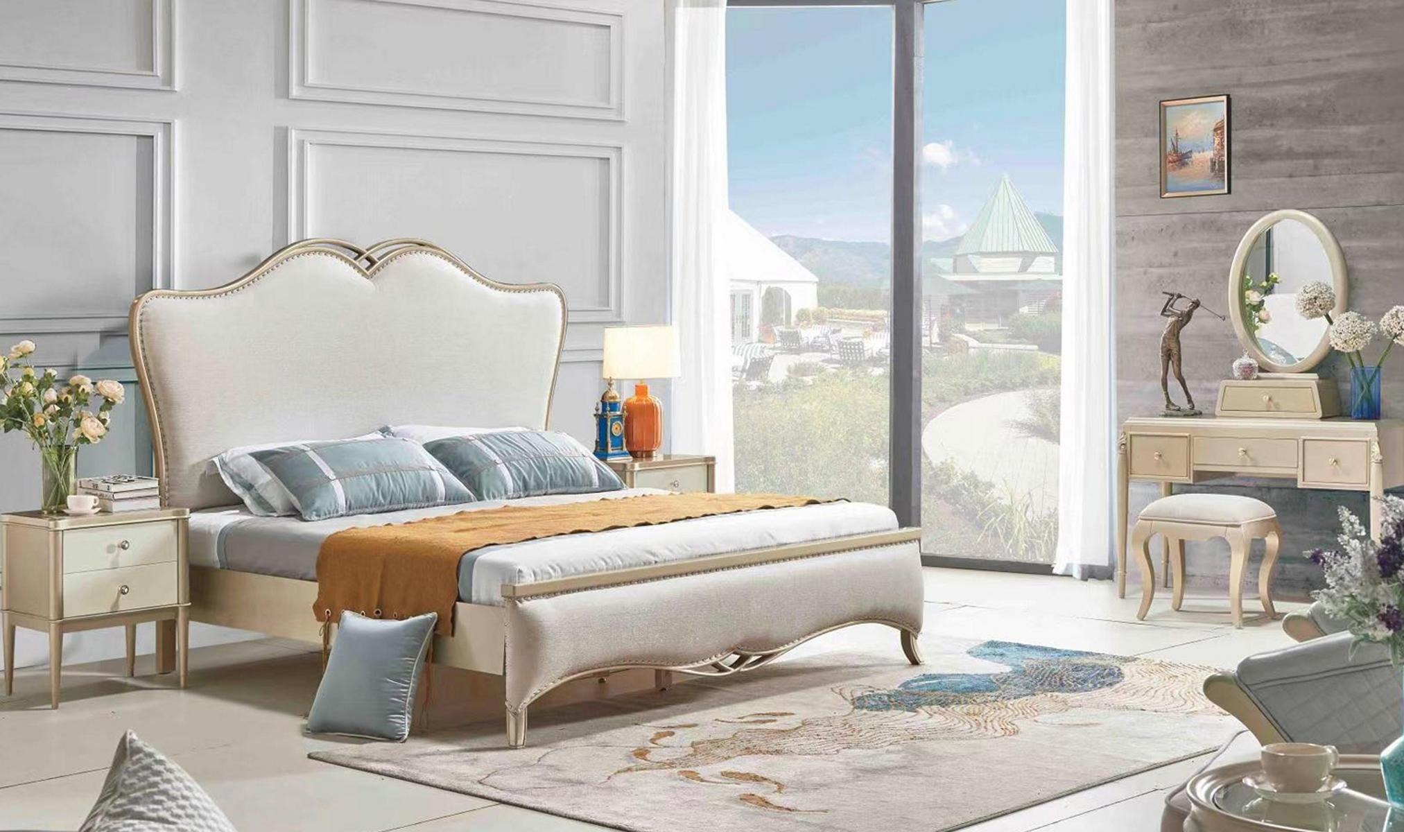 Bett + 2x Nachttische 3 tlg. Schlafzimmer Set Design Modern 180x200