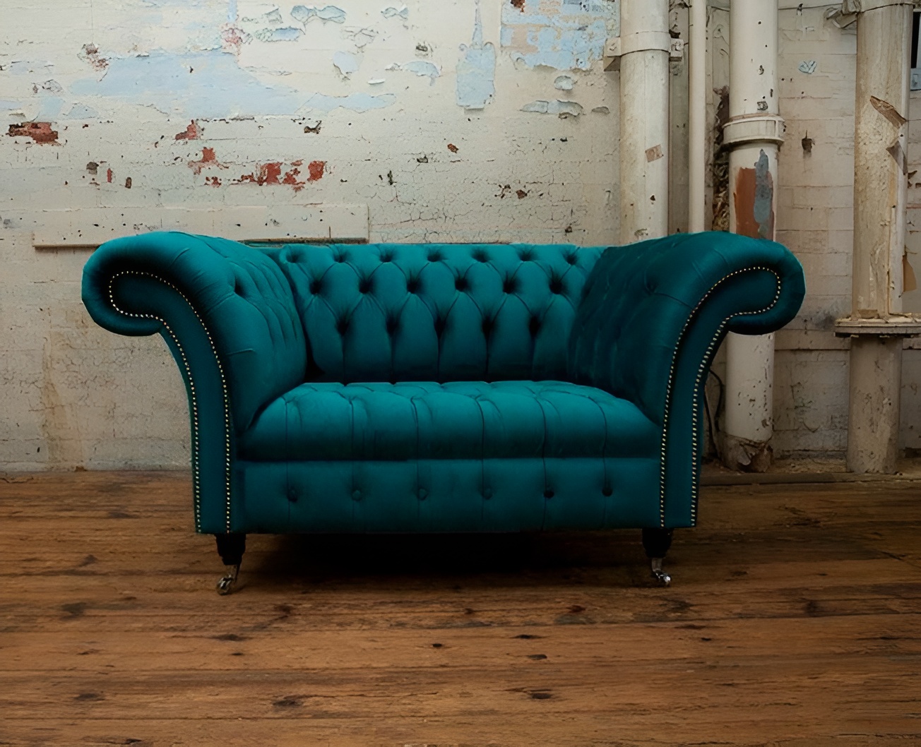Eleganter Chesterfield Polstersessel – Luxus Textil Design Sofort