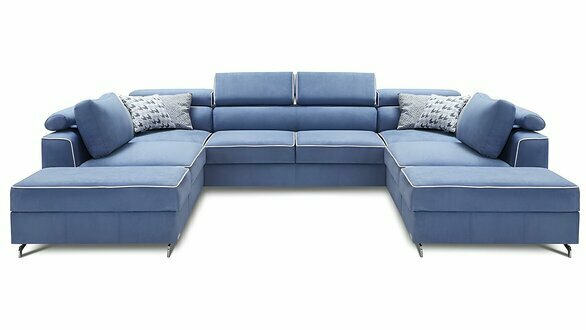 Wohnlandschaft Bettfunktion Stoff Ecksofa U-Form Couch Design Polster Textil Neu