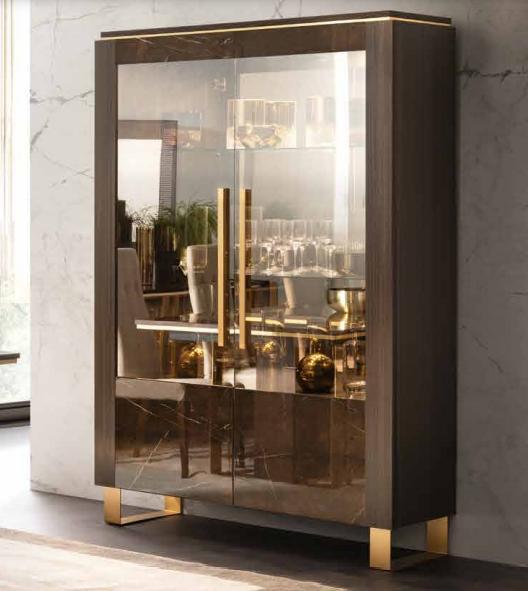 Glasschrank Vitrine Vitrinen Luxus Schrank Holz Stil Glas Regal Schränke