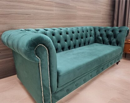 Sofa Chesterfield Designer Sofa 3 Sitzer Wohnzimmer Couch Grün Sofort
