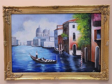 Minimalistische Ölgemälde mit klaren, geometrischen Linien Sofort