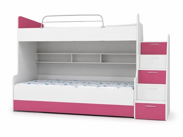 DOPPELSTOCKBETT "HOCHGLANZ" KINDER HOCHBETT ETAGENBETT Rosa SOFORT - FARBWAHL