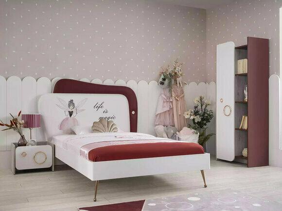 Weißes Kinderbett Mädchenbett Holz Möbel Nachttisch Möbel Set Set 2tlg