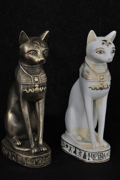 Design Ägyptische Katze Figur Statue Dekor Skulptur Figuren Skulpturen