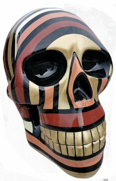 Abstrakte Schädel Figur Statue Skulptur 58cm Statue Skulpturen Toten Kopf