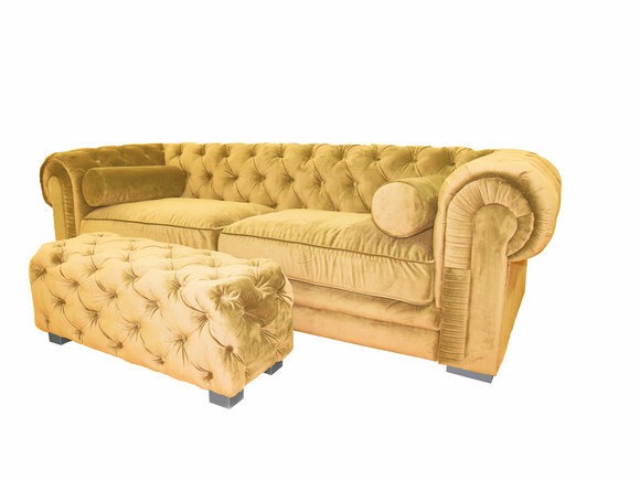 Chesterfield Sofa Polster Designer Couchen Sofas Garnitur Beige Couch SLIII