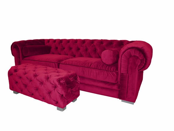 Chesterfield Sofa Polster Designer Rosa Couchen Sofas Garnitur Modern SLIII