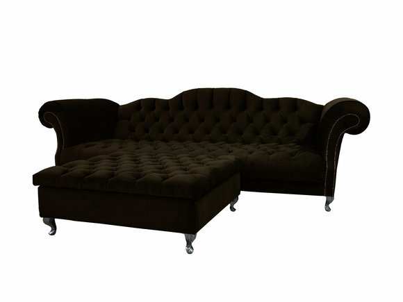 Chesterfield Sofa Polster Designer Couchen Sofas Garnitur Schwarz Couch SLIII