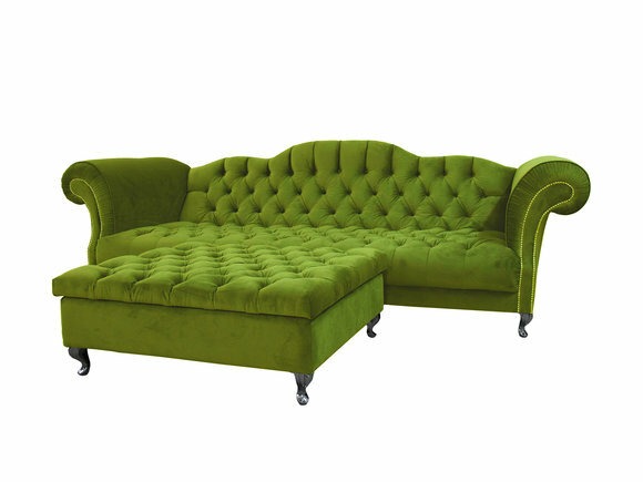 Chesterfield Sofa Polster Designer Couchen Garnitur Hellgrün Klassisch SLIII