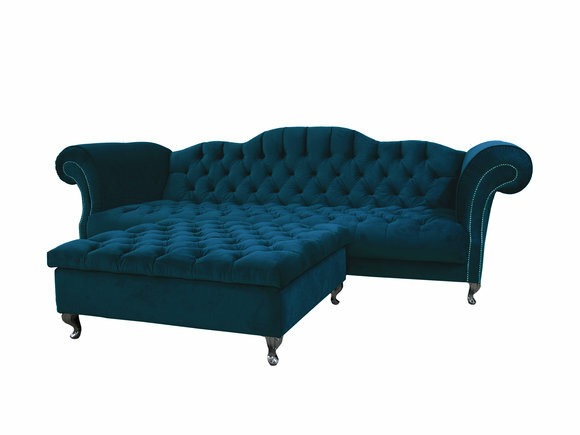Chesterfield Sofa Polster Designer Couchen Klassisch Blau Garnitur Couch SLIII