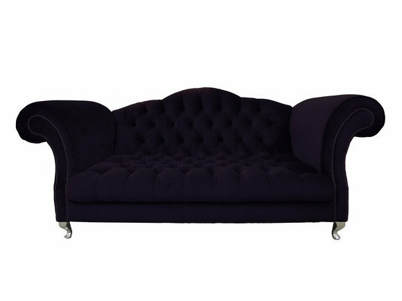 Chesterfield Sofa Polster Klassisch Couchen Sofas Garnitur Dunkelviolett SLIII