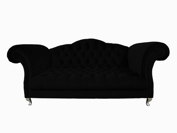 Chesterfield Sofa Polster Designer Klassisch Sofas Garnitur Schwarz Couch SLIII