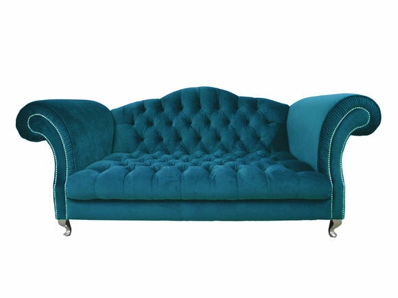 Chesterfield Klassisch Blau Polster Designer Couchen Sofas Garnitur SLIII
