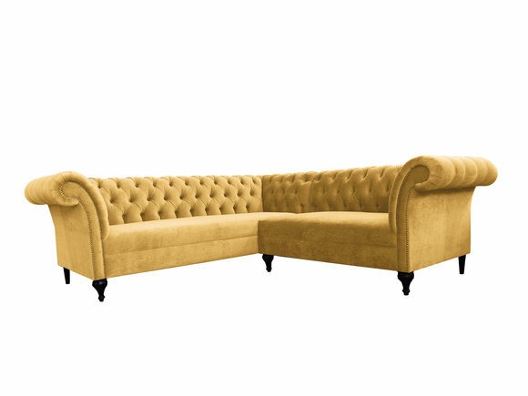 Chesterfield Ecksofa Eckcouch Designer Sofa Couch Samt Beige Ledersofa Modern