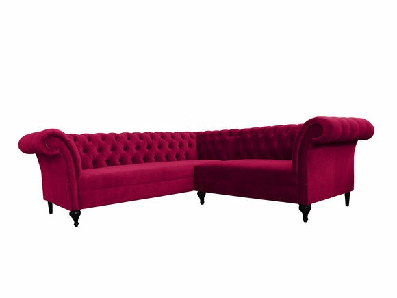 Chesterfield Ecksofa Eckcouch Designer Sofa Couch Samt Rosa Ledersofa Modern
