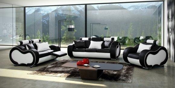 Designer Sofagarnitur Couch Sofa Polster Set 3+2+1 mit Relaxfunktion