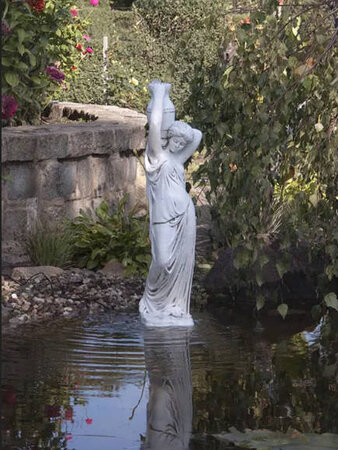 figur "Frau Fontäne" 92cm Teichfigur Menschen Steinguss Garten Deko