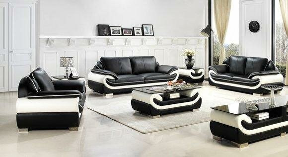 Sofagarnitur Couch Polster Sofa Set 3+2+1 Leder Couchen Sofas Komplett