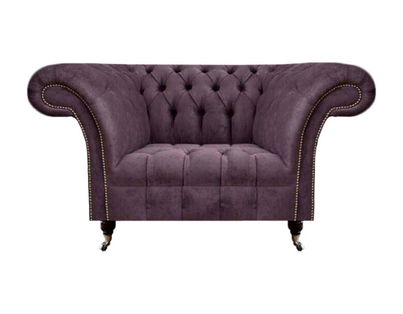 Eleganter Chesterfield Lila Einsitzer Wohnzimmer Sitzmöbel Edler Sessel