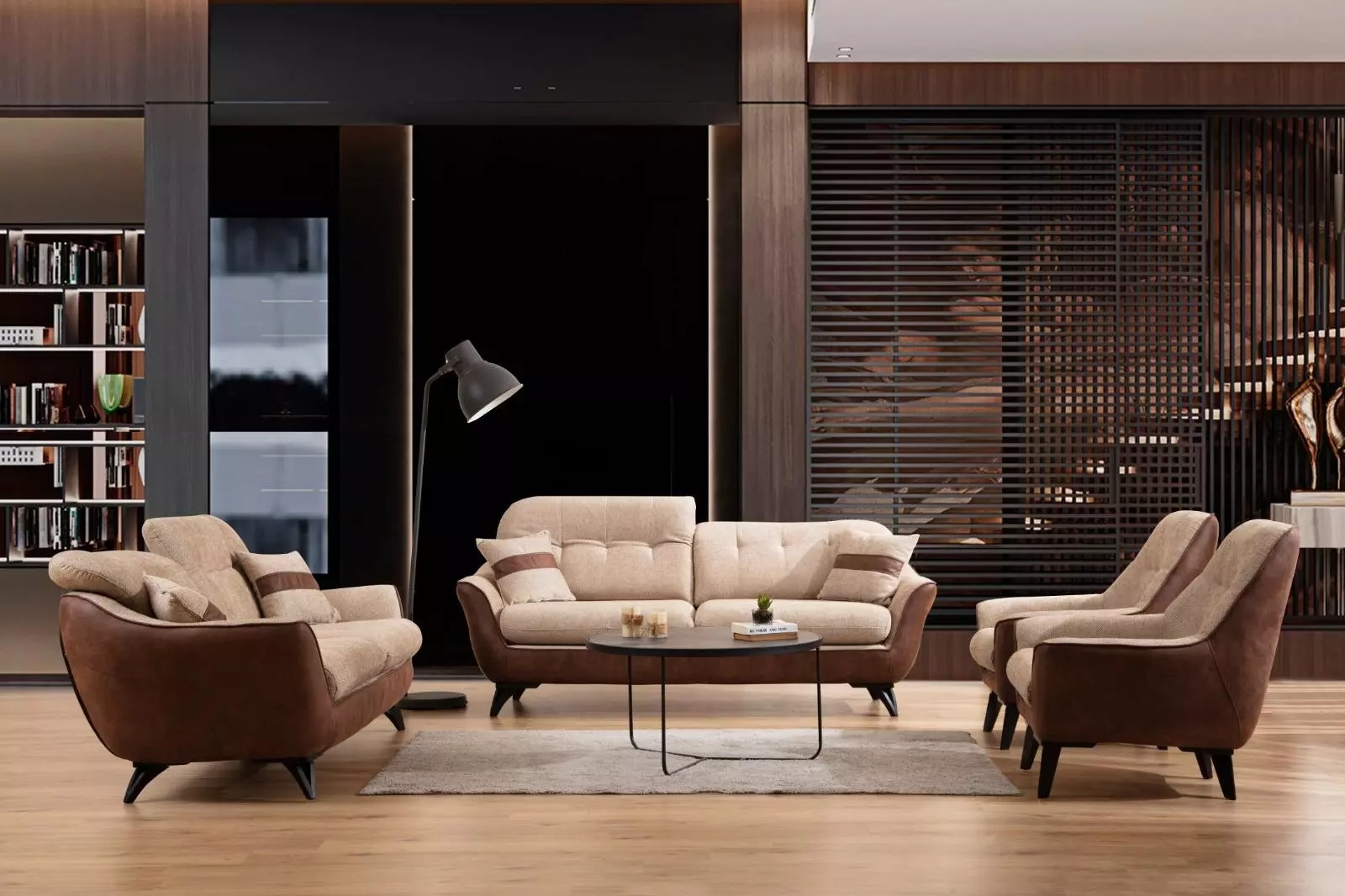 Multifunktion Couch Set Sofagarnitur Sofa Couchen Sitzmöbel Braun 4tlg