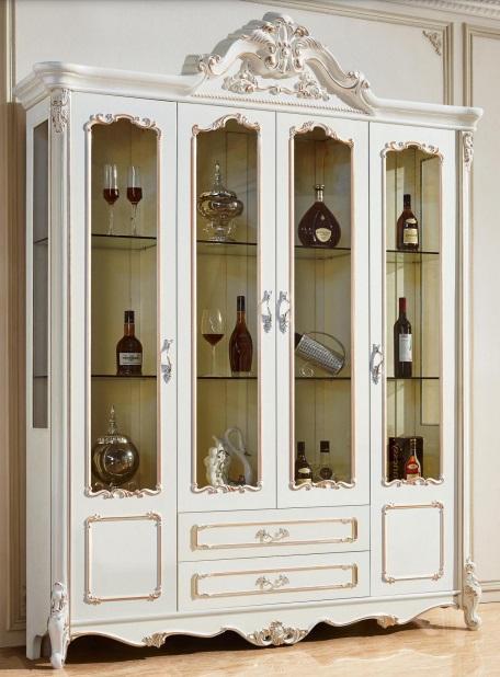 Vitrine Schränke Vitrinen Holz Luxus Wohnzimmer Möbel Schrank Barock