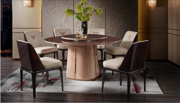 Esstisch Tisch Möbel Lehnstuhl Stuhl Set 5tlg. Gruppe Design Esszimmer