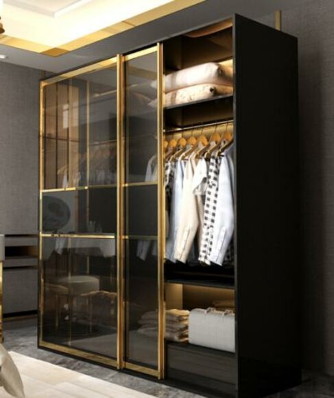 Designer Schlaf Zimmer Schrank Glas Schränke Kleider