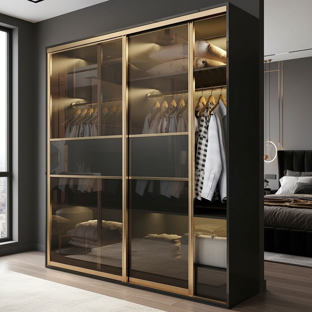 Designer Schlaf Zimmer Schrank Glas Schränke Kleider