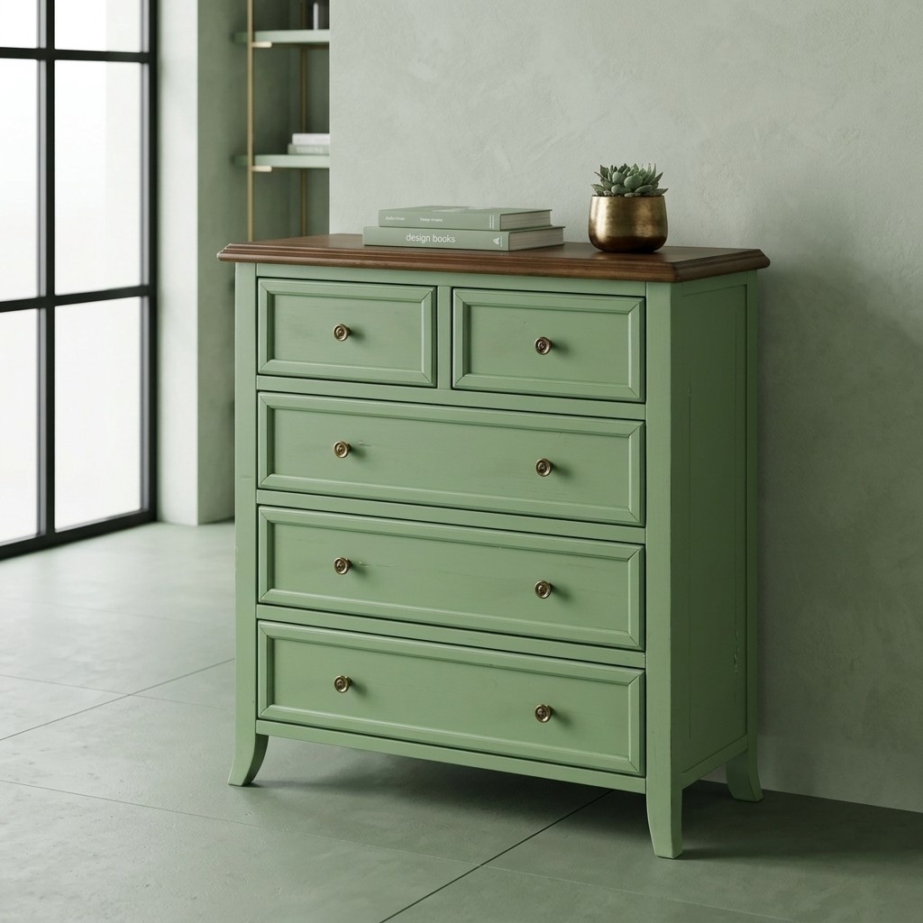 Grüne Kommode Anrichte Sideboard schrank Echte Holz