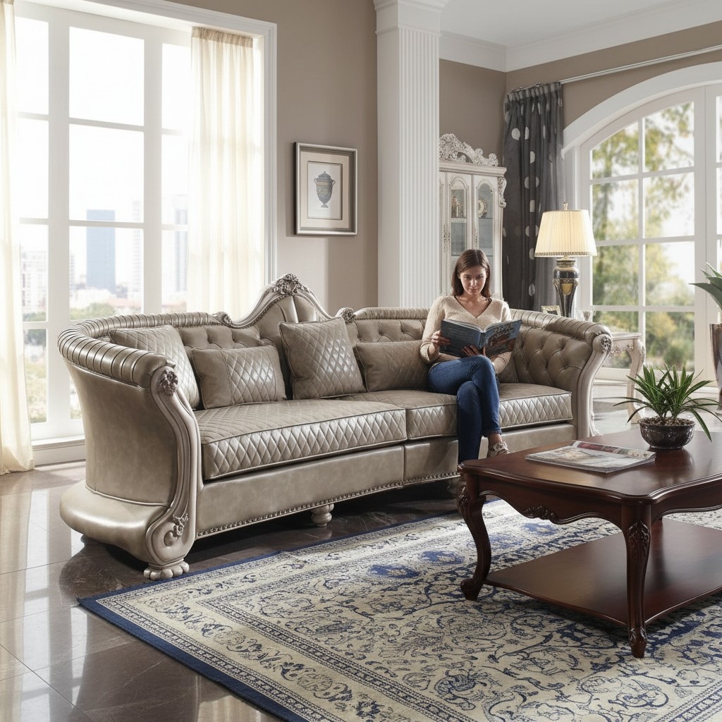 Big xxl Sofa Couch Polster Sofas 4 Sitzer Barock Couchen