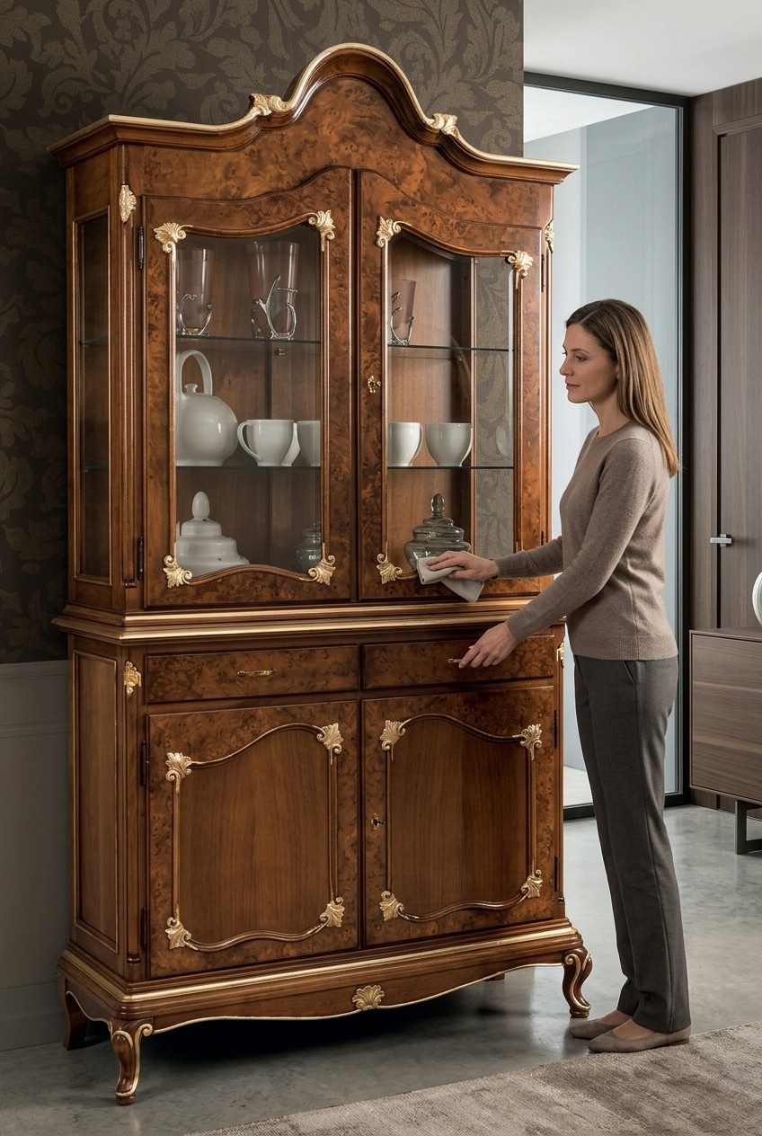 Moderne Vitrinen aus Glas und Holz für das Wohnzimmer