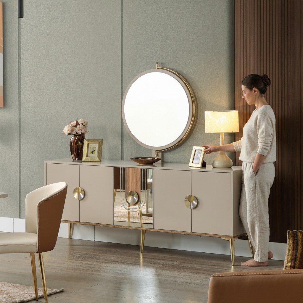 Luxus Sideboard beige Ess- & Wohnzimmer