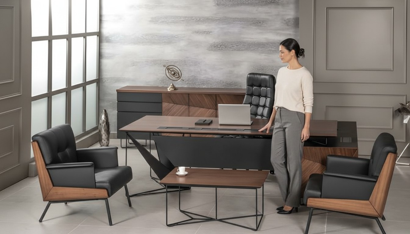 Elegantes 5-teiliges Büromöbel Set für modernes
