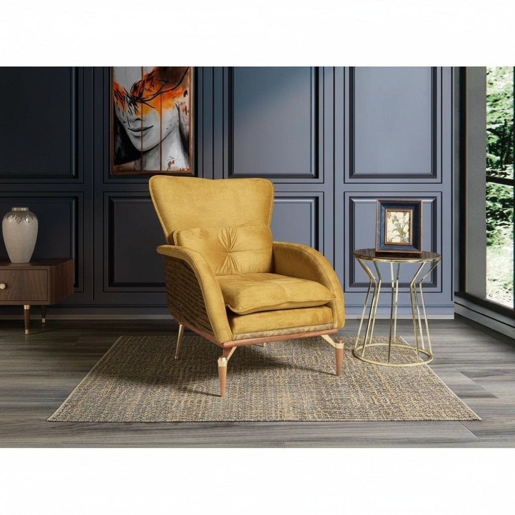 Moderner Gelber Sessel für Luxus Lounge &