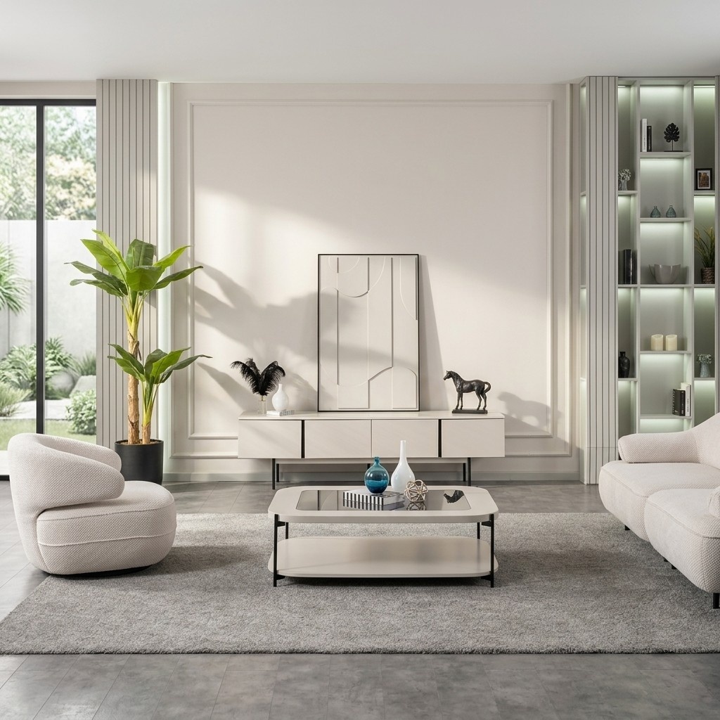 Beiges Wohnzimmer-Set aus Holz im eleganten Design | jvmoebel.de