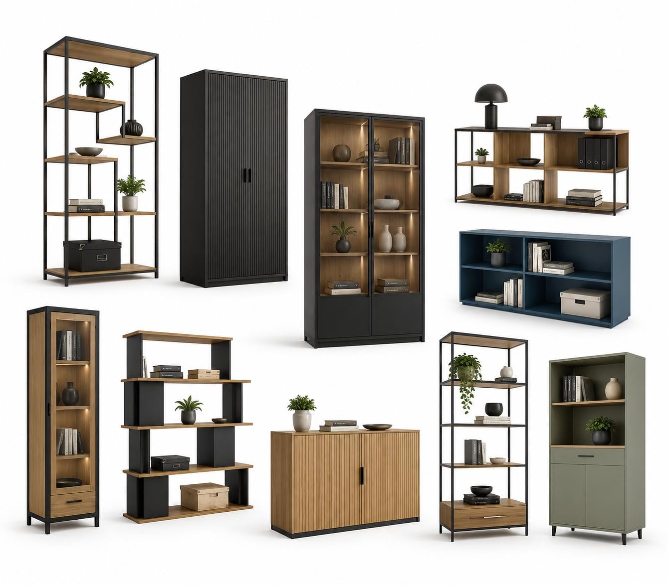 Büroschrank und Regale
