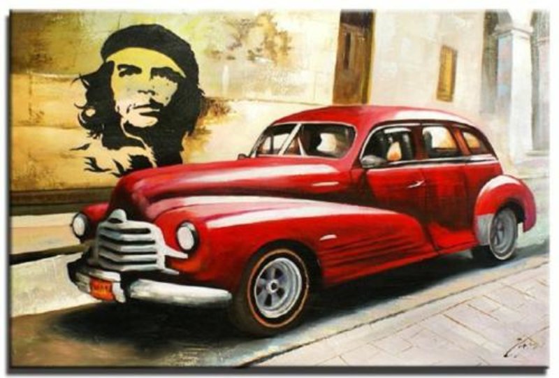 Oldtimer Auto Ölbild Bild Bilder Gemälde Ölbilder Keilrahmen 60X90CM