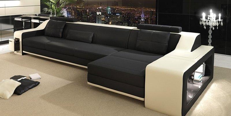 Design Sofa Couch Leder Polster Sitz Garnitur Wohnlandschaft Ecksofa 