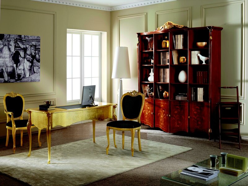 Designer Möbel 2x Stuhl Gold Wohnzimmer Holz Stühle Italienische Luxus Möbel Neu