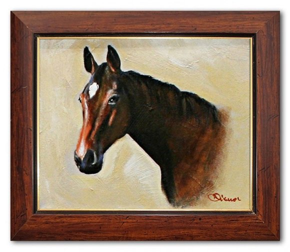 Ölbild Ölbilder Gemälde Bilder Bild Handgemalt Öl mit Rahmen Barock Pferd G02570 