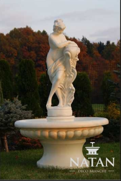 SEINHIJO Garten Brunnen Springbrunnen Skulptur Dekor Figur Fountain Innen Außen 95cmH 5m langes Kabel 